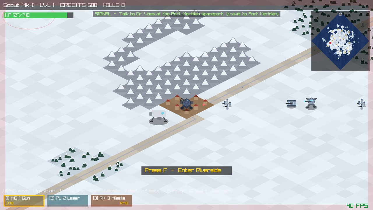 The frozen world Glacia: snowbound mountains and a gritted snow road